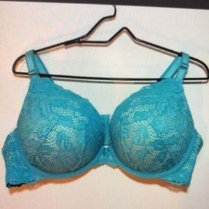 Torrid teal lace bra 38 F 5 hook back. EUC